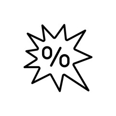 Special offer with Starburst in line style icon. Boom discount promotion PNG symbol. Price discount tag signs. Promotion price tag vector illustration for apps and website