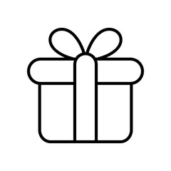 Gift box in line style icon. Surprising gift box PNG symbol. Gift wrapping signs vector illustration for apps and website