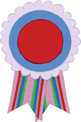 illustration of a badge in a colourful isolated
