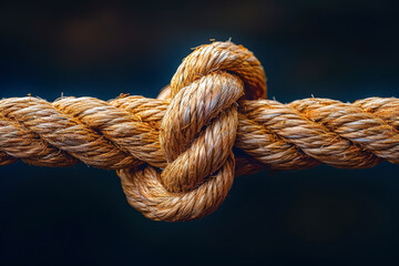 Rope is tied in a knot.