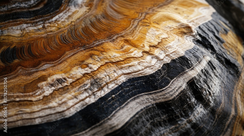 Poster abstract close-up of a wooden tree ring with rich textures, showing the natural and organic patterns