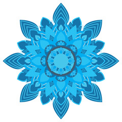 Blue Symmetrical Mandala Design With Intricate Geometric Patterns 