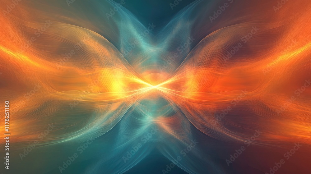 Poster Abstract waveform with oceanic light reflections and rippling waves, creating a soothing visual of gentle movement and natural harmony