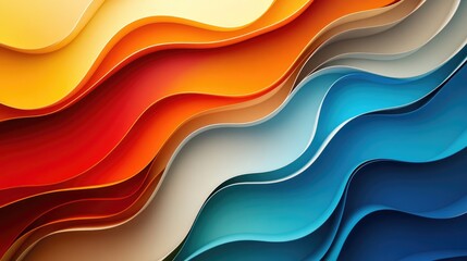 Bold, colorful wave-like swirls in an abstract design, full of texture and movement, with hues blending together to form a captivating artwork