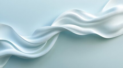 Obraz premium Curved white lines creating a flowing wave pattern on a clean, minimalist background, offering a visually soothing and harmonious abstract design