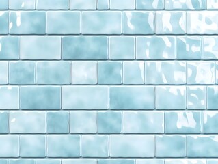 Seamless Light Blue Glossy Tile Wall Pattern