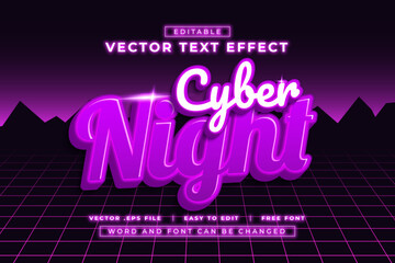 Cyber Night 3D Editable Text Effect