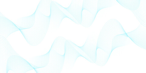 Fototapeta premium White wave curve lines banner background design. Abstract soft wave lines dynamic flowing blue light isolated background. Vector Illustration of the gray pattern of lines. stripes on white. 