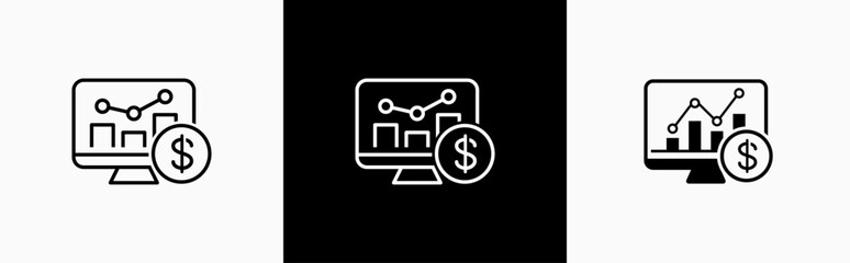 Data analysis in line style icon. Data monitoring in flat style symbol. Containing data analysis, growth, infographic, statistic, business signs vector illustration for apps and website