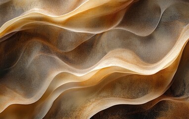 Abstract chocolate-colored background with flowing waves. Dark brown, light brown, soft lighting, high resolution, detailed texture of the creamy liquid, subtle shadows on the surface, no objects