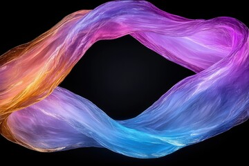 Fototapeta premium Abstract colorful fabric flowing in the air, vibrant colors and dynamic movement