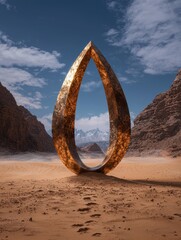 Fototapeta premium Golden archway in a desert landscape