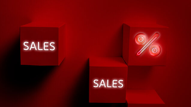 Imagen de campa&ntilde;a de rebajas para web descuentos con neon