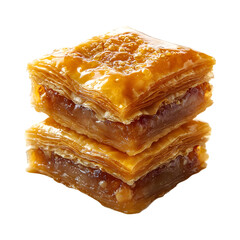 Honey Drenched Baklava Stack Isolated on Transparent Background