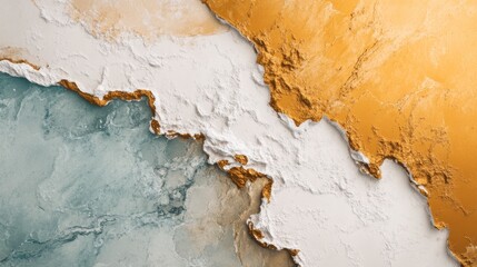 Obraz premium Abstract Gold, White, and Teal Textured Art Background