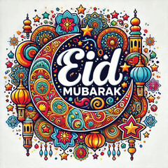 Fototapeta premium Eid Mubarak vector, muslim holiday