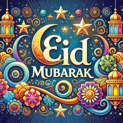 Eid Mubarak vector, muslim holiday