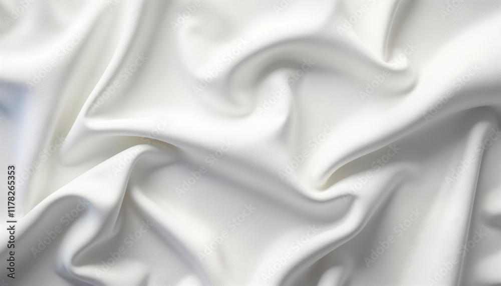 Aufkleber white fabric displays smooth texture. close up view of fabric shows soft folds, drapes. fabric looks