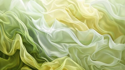 Obraz premium Dreamy gradient abstract with olive green to pale lemon yellow, featuring fluid, dynamic layers and a bright, refreshing aesthetic.