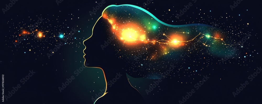 Canvas Prints cosmic silhouette reflecting the universe within