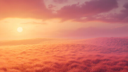 Sunset Prairie: Warm Hues and Serene Grasslands