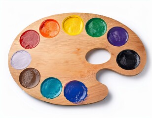 paint palette isolated on white top view