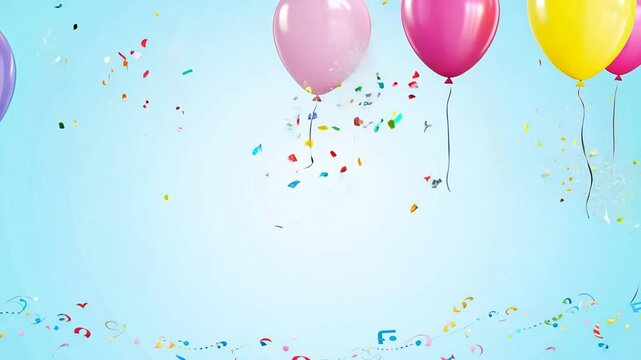 balloons light birthday party background confetti cake blue birthday balloon party balloon celebration decoration confetti gift illustration fun colourful happy ribbon colours invitation cake blue - Powered by Adobe