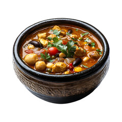 Harira Soup in a Bowl Isolated on Transparent Background