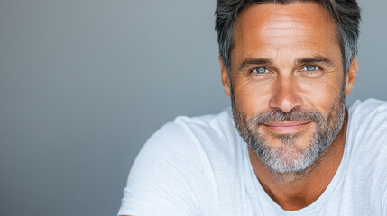 Obraz premium man with relaxed demeanor and warm smile, showcasing confidence