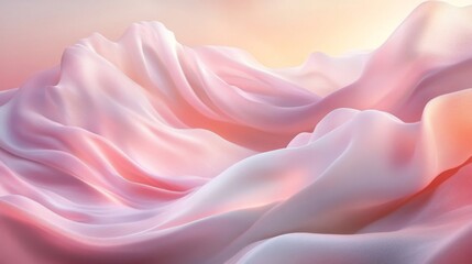 Obraz premium Soft Pink Fabric Draped in Gentle Waves