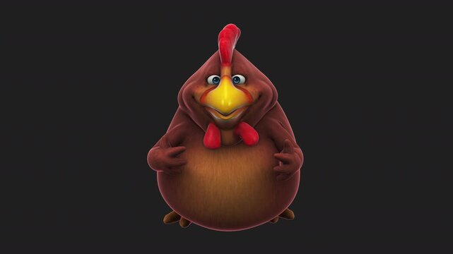 Fun 3D cartoon chicken talking(with alpha channel)