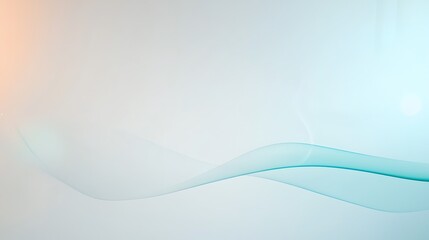 Abstract light teal wave on a white background.