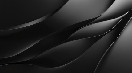 Fototapeta premium Abstract Black Waves, Elegant Dark Background, Modern Design