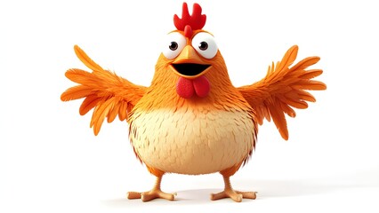 Adorable Cartoon Chicken Character