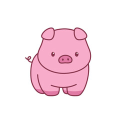 Cute, adorable pig animal character illustration
