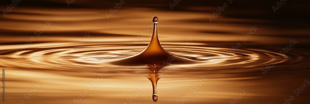 Aufkleber close-up of a drop of liquid impacting a liquid surface, creating concentric ripples.
