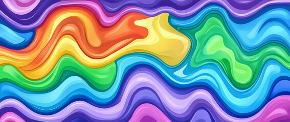 Fototapeta premium Colorful abstract waves with vibrant energy