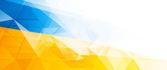 Abstract geometric background with blue and yellow triangles