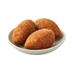 Kibbeh Balls on White Plate Isolated on Transparent Background