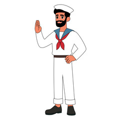 Cartoon Marine Man Vector Illustration