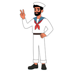 Cartoon Marine Man Vector Illustration