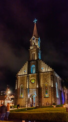 church at night
