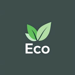 Eco Logo Featuring Green Leaves and Modern Typography