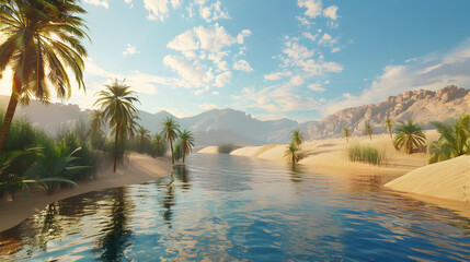 Fototapeta premium Desert Oasis view