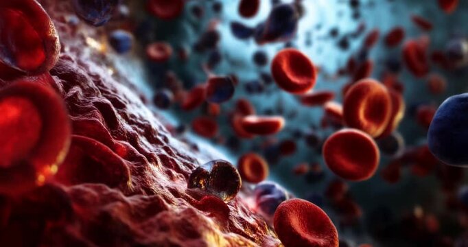 Illustrate a detailed close-up of platelets (thrombocytes), highlighting their unique shapes and textures as they cluster together in the bloodstream, capturing their vital role in blood clotting 