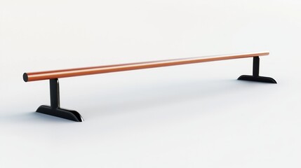 Wooden grind rail for skateboarding isolated on white background.