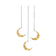LED Crescent String Lights Isolated on Transparent Background