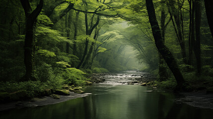 Obraz premium stream in the forest