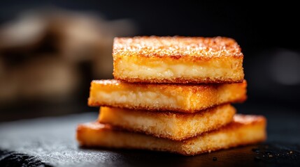 Golden Stack of Crispy Cheese Bread