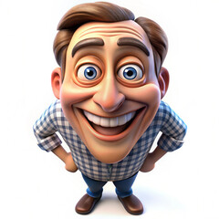 Obraz premium 3d Render of a Person with a Smile.